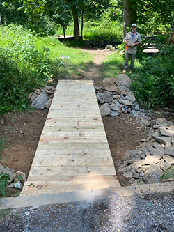 stream crossing after work was done by the YCC crew at Sky Meadows State Park